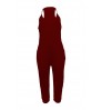 LW BASICS Euramerican Dew Shoulder Wine Red One-piece Jumpsuit