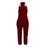 LW BASICS Euramerican Dew Shoulder Wine Red One-piece Jumpsuit