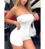 LW BASICS Casual Off The Shoulder Skinny White One-piece Romper