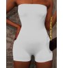 LW BASICS Casual Off The Shoulder Skinny White One-piece Romper