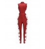 LW SXY Cut Out Metal Ring Decor Skinny Jumpsuit