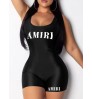 LW Letter Print Cami Romper