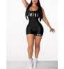 LW Letter Print Cami Romper