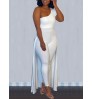 LW One Shoulder Skirt Overlay Jumpsuit