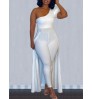 LW One Shoulder Skirt Overlay Jumpsuit