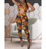 LW SXY Butterfly Print Bandage Cut Out Design Jumpsuit