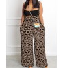 LW Geometric Print Wide Leg Overall Jumpsuit