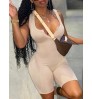 LW SXY V Neck Basic Skinny Romper