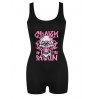 LW Skull Head Letter Print Cami Skinny Romper