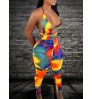 LW SXY Tie Dye Backless Bandage Design Jumpsuit