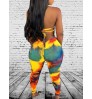 LW SXY Tie Dye Backless Bandage Design Jumpsuit