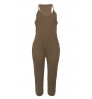LW BASICS Euramerican Dew Shoulder Khaki One-piece Jumpsuits