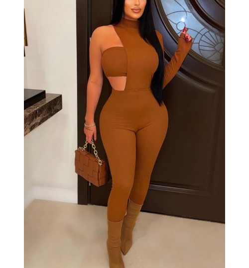 LW Cut Out Asymmetrical Skinny Jumpsuit