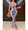 LW SXY Mixed Print See-through Jumpsuit