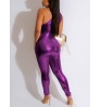 LW SXY One Shoulder Shiny Skinny Jumpsuit