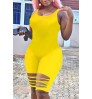 LW Leisure Hollow-out Yellow One-piece Romper
