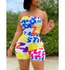 LW Off The Shoulder Letter Print Romper