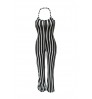 LW Sexy Striped Lace-up Hollow-out One-piece Jumpsuit(With Elastic)