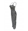 LW Sexy Striped Lace-up Hollow-out One-piece Jumpsuit(With Elastic)