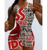 LW Lip Letter Print Cami Romper