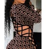 LW COTTON Geometric Print Bandage Design Jumpsuit
