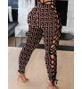 LW COTTON Geometric Print Bandage Design Jumpsuit