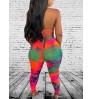 LW SXY Backless Tie Back Patchwork Jumpsuit