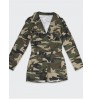 LW COTTON Camo Print Pocket Design Cargo Romper