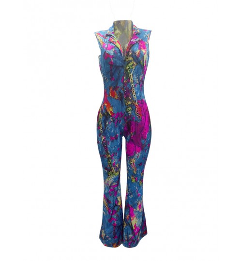 LW BASICS Mixed Print Flared Jumpsuit