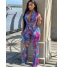 LW BASICS Mixed Print Flared Jumpsuit