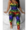 LW U Neck Leopard Print Jumpsuit