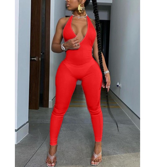 LW SXY Backless Skinny Jumpsuit