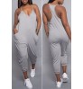 LW Euramerican Dew Shoulder Grey One-piece Jumpsuit