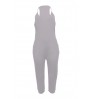 LW Euramerican Dew Shoulder Grey One-piece Jumpsuit