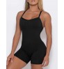 LW Cross Strap Backless Rib Knit Romper