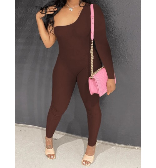 LW BASICS One Shoulder Skinny Jumpsuit