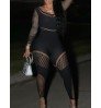 LW SXY Mesh Skinny Stretchy Jumpsuit