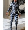 LW Graffiti Letter Print Skinny Jumpsuit