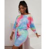 LW Casual Bateau Neck Tie-dye Mutlicolor One-piece Romper