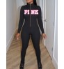LW Pink Letter Print Jumpsuit