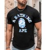 LW Men Letter Print Regular Fit T-shirt