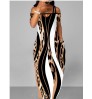 LW Leopard Print Striped Loose Dress