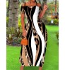 LW Leopard Print Striped Loose Dress