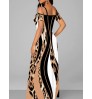 LW Leopard Print Striped Loose Dress