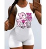 LW Teddy Bear Love Letter Print Romper