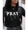 LW Pray Letter Print T-shirt