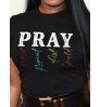 LW Pray Letter Print T-shirt