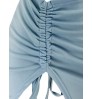 LW Ring Decor Thigh Slit Ruched Dress