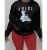 LW Cartoon Letter Print Sweatshirt