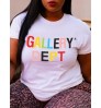 LW Plus Size Letter Print Patchwork T-shirt